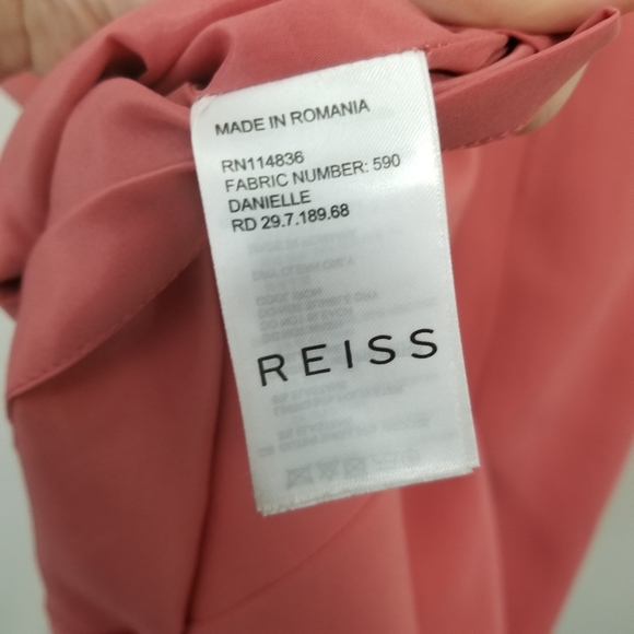 Reiss Danielle Pink Sheath Dress Textured Swirls 8 - Picture 9 of 9